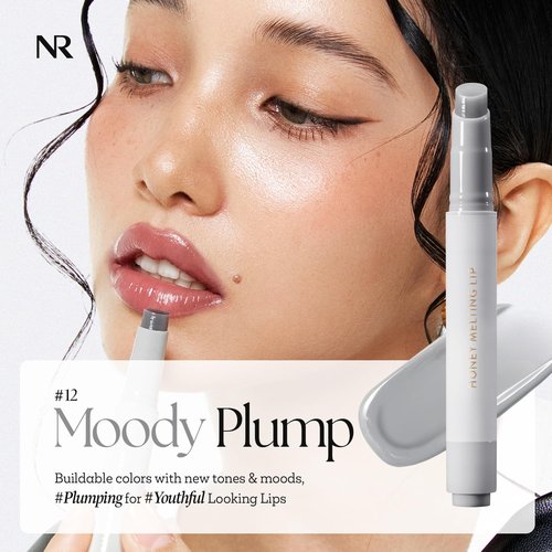 Nature Republic Honey Melting Lip Plumping - Moody Plump Hydrating Gloss | 12 Gray, Volumizing Formula, Sheer Tint