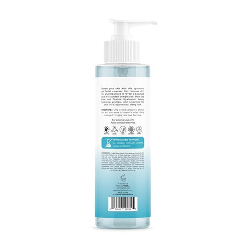 Regine Switzerland Hyaluronic Gel Facial Cleanser - Hydrating & Clarifying with Blue Sea Kale | Vegan, 8 fl oz