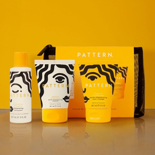PATTERN Beauty Texture Travel Kit - Curly & Coily Hair Care Essentials | Includes Leave-In Conditioner, Intensive Conditioner & Cleansing Shampoo (3 oz)