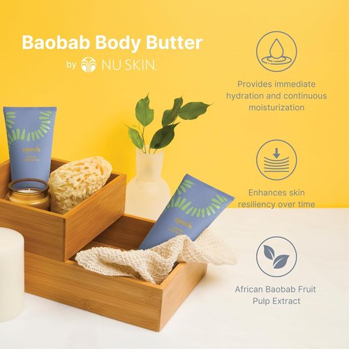 Nuskin Epoch Baobab Body Butter - Deep Hydration Cream with Shea Butter & Baobab Extract | 4.4 oz | 1 Pack