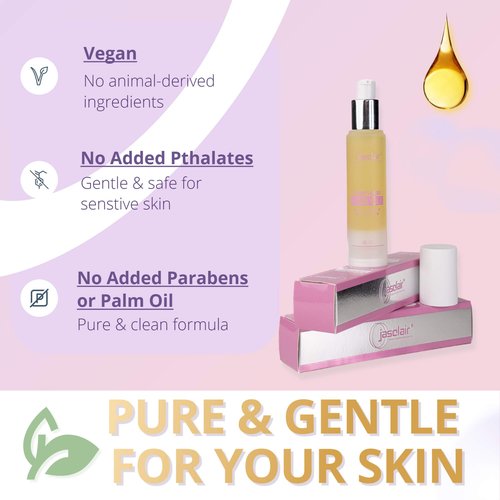 Jasclair Dermaplaning Oil for Women (1.7 Fl Oz) | Pre & Post Shave Oil for Smooth Glide & Skin Protection | Use with Dermaplane Razor for Peach Fuzz | Unscented & Natural
