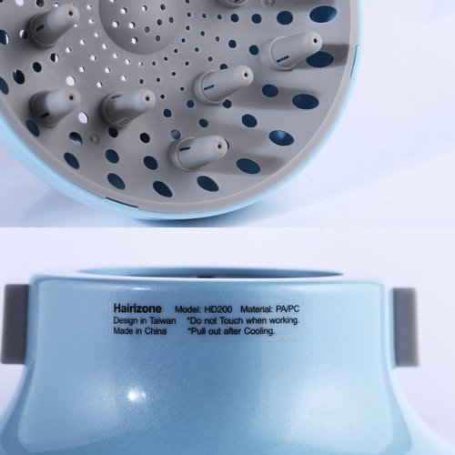 Hairizone Universal Hair Diffuser - Adaptable for Blow Dryers | Perfect for Natural Curly & Wavy Hair, Blue