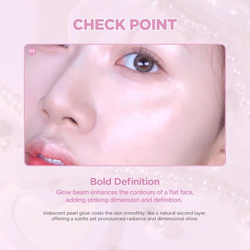 Lilybyred Luv Beam Glow Veil - Korean Heart-Shaped Highlighter for Radiant Glow, Silky & Buildable, 0.11 oz (03 Sugar Beam)