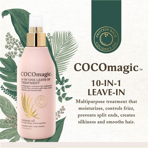 Cocomagic 10-in-1 Leave-In Hair Treatment - Hydrate, Detangle & Prevent Frizz | Paraben-Free, 8 oz