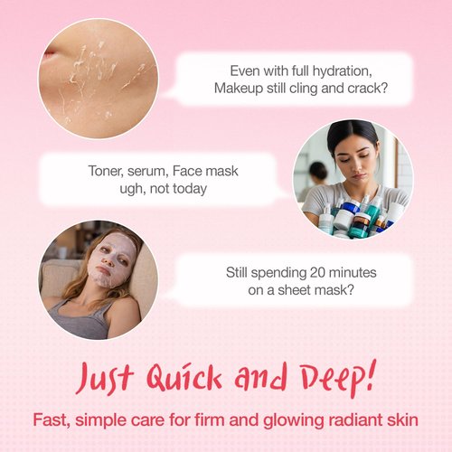 Skiennix Quick & Deep Bubble Serum Essence - Hibiscus Collagen Micro Bubble Mask for Daily Hydration | 3.28 fl oz