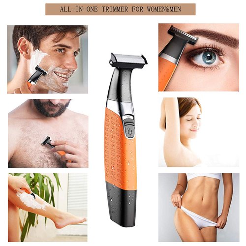 Electric Razor, Beard Trimmer Men, Waterproof Beard Grooming,Cordless USB Rechargeable Body Groomer and Hair Remover for Eyebrow, Beard Facial& Body Hair for Men and Women