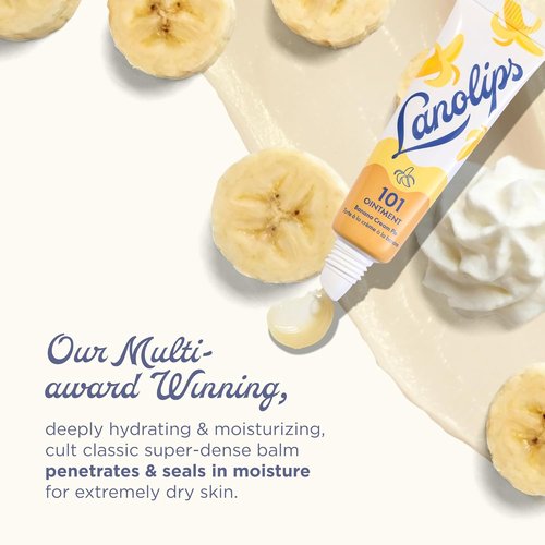 **Lanolin 101 Multipurpose Ointment - Healing Lip Balm & Skin Moisturizer - Banana Cream Pie (0.35 oz)**