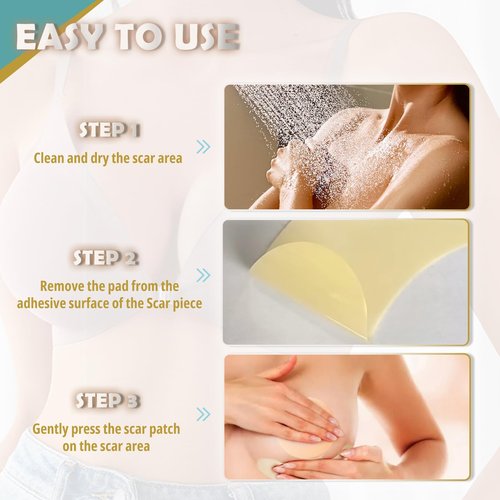 Silicone Scar Sheets for Breast, 16 Pieces Of Reusable Silicone Breast Scar Sheets, Effective Postoperative Scar Healing Solution, Promote Healing, Reduce Scar