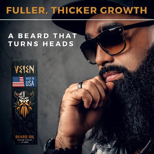 Veien Beard Oil for Men - White Tea Scented Beard Softener & Conditioner - 2oz Premium Grooming Oil