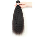LINYINGYH 12a Single Bundles Human Hair Kinky Straight 1 Bundle Yaki Straight Bundles 14 inch Brazilian Remy Hair Weave Bundles Real Unprocessed Virgin Hair Extensions Natural Color