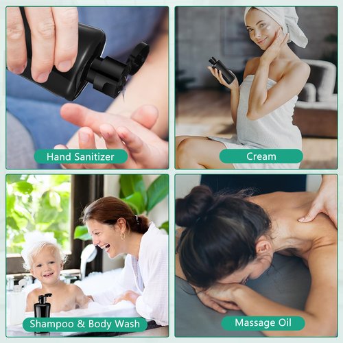 Domensi 12 Pcs Black Travel Bottles with Flip Cap Plastic Travel Size Toiletries Bottles Portable Leak Proof Squeeze Container Refillable Empty Cosmetic Containers for Liquid Shampoo Lotions (3.4 oz)