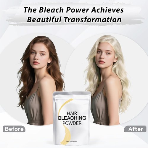 Skiennix Hair Bleach Powder - Professional Lightening Formula, Strong & Gentle, 100g/3.53oz