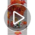 Black and White Checkered Pumpkin Figurine for Fall Table Decor