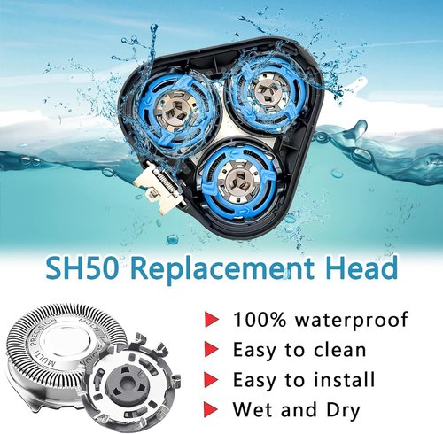 Philips Norelco SH50 Replacement Shaver Heads - Compatible with Series 5000 Electric Razors