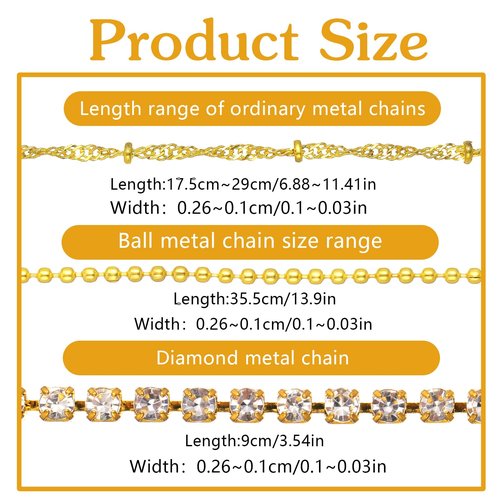 AOZUO 24 Strips Nail Art Chains, DIY Nail Jewelry Charms 3D Nail Chain Decor Gold Silver Metal Punk Pendant Nail Ornaments Line Nail Studs Charm for Women Design Nails Manicure Accessories (Style A+B)