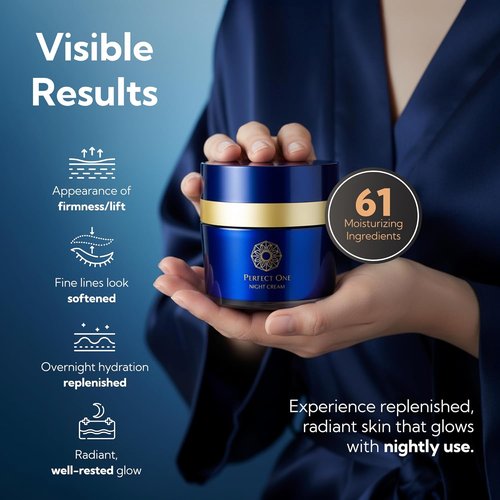 Perfect One Night Cream - Japanese Anti-Aging Moisturizer with Collagen & Hyaluronic Acid | Hydrating & Firming | 1.16 oz
