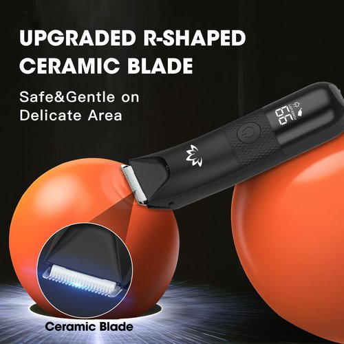 RESUXI Manscape Ball Trimmer for Men,Body& Pubic Hair Trimmer and Groin Hair Shaver, Bikini Trimmer Women,Smooth Shaving, Lightweight with Travel Lock, IPX7 Waterproof Wet/Dry Shaving, LED Display