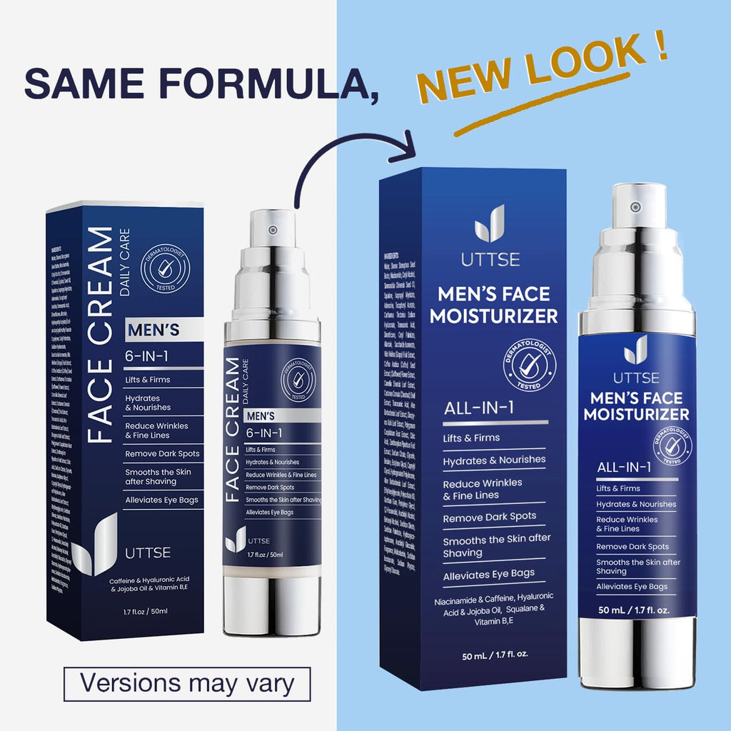 Uttse 6-in-1 Men's Face Moisturizer - Reduce Eye Bags & Dark Circles - 1.7 fl oz - Made in Korea