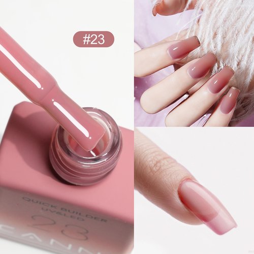 CANNI Quick Builder Nail Gel For Nails Set – 6 Colors 9ML Nude Soft Peach Pink, Soak Off UV LED Nail Extensions & Strengthening, Self-Leveling Builder Gel for DIY Manicure & Salon Use Women