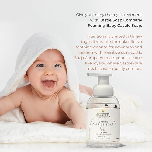 Skiennix Foaming Baby Castile Soap - 3-In-1 Hair, Body & Hand Wash | Nourishing Coconut Oil | 11.5 oz | Fresh Lavender