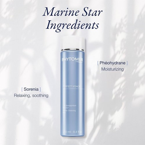 Phytomer Perfect Visage Gentle Cleansing Milk - Moisturizing Daily Face Cleanser & Makeup Remover | Eco-Friendly 250ml