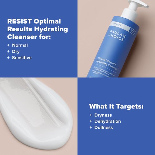 Paula's Choice RESIST Optimal Results Hydrating Cleanser, Green Tea & Chamomile, Anti-Aging Face Wash, Dry Skin, 6.4 Ounce