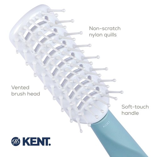 Kent KCR1 Vented Hair Brush - Create Root Lift & Volume for All Hair Types | Small Green Ergonomic Design