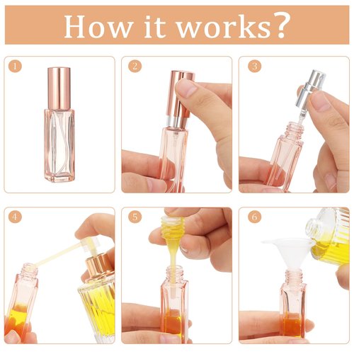 5pcs 8.5ML Refillable Perfume Spray Bottle,Mini Travel Size Perfume Refill Bottle,Travel Cologne Sprayer for Bottles Empty Refillable Pocket Glass Atomizer Sprayer Toiletries Sample Dispenser
