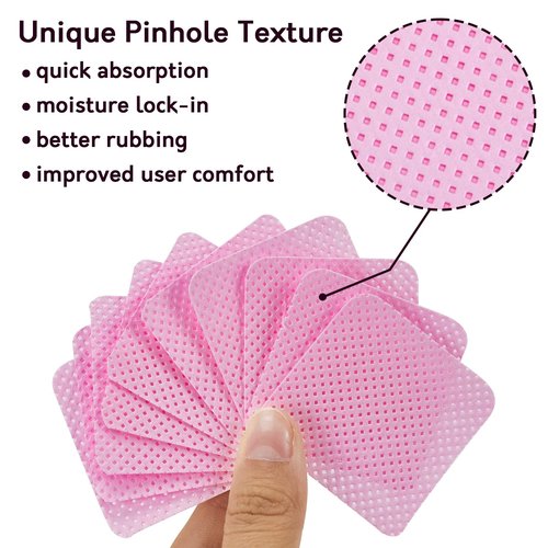 Bcowos Pink Lint Free Nail Wipes with Storage Case- 1080PCS Super Absorbent Nail Polish Remover Pads- Disposable Lint Free Wipes for Nail Polish Removal, lash Extensions Application, Nail Care