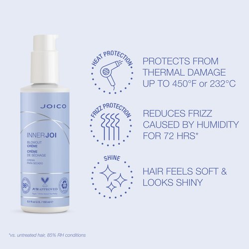 Joico InnerJoi Blowout Creme | Styling For All Hair Types | Sulfate & Paraben Free | Naturally-Derived Vegan Formula | 5.1 oz