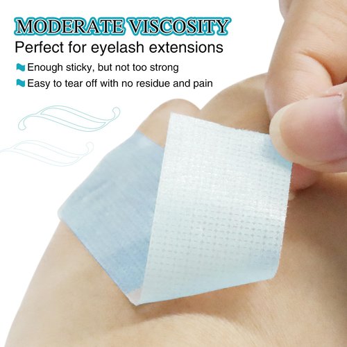 LZM Lash Tape for Eyelash Extensions - Eyelash Tape Silicone Gel Eyelash Extension Tape for Sensitive Skin Pain-Free Removal Lash Extensions Tape (0.5in x 4yd, 4Rolls, Pink+Blue)
