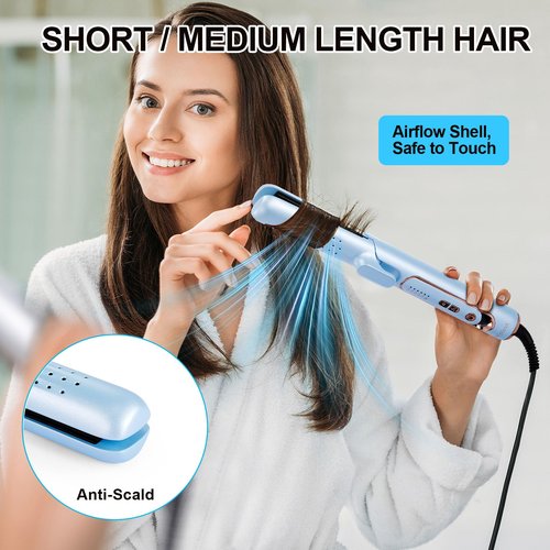 AraSyleon Hair Straightener and Curler, Airflow Curling Iron for Women Short to Long Hair, 5 Settings (280-430°F) Fast Heat Up and Smooth Frizz Create Straight Hair, Safe Dual Voltage