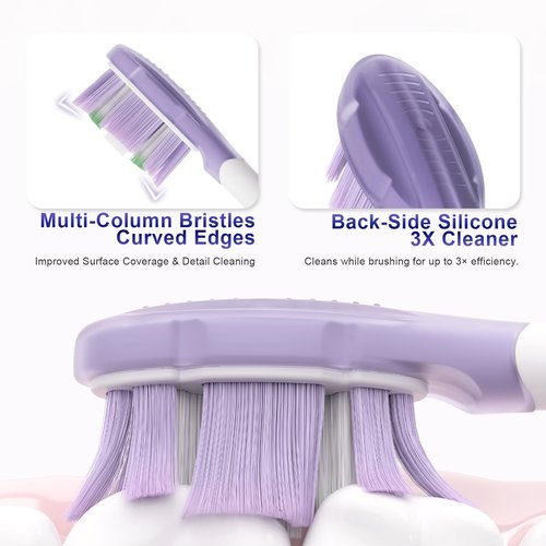 Replacement Toothbrush Heads Compatible with Philips Sonicare Click-on Handles Replacement Brush Head with Deep Reach Cleaning Electric Toothbrush Head, 8 Pack Replacement Heads