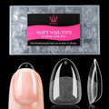 Qiek Extra Short Almond False Nail Tips, 15 Sizes 510 PCS Clear Soft Press On Fake Nail Pre-shaped Half Matte Full Cover Gel Nail Tips Extensions Thick Long Lasting for DIY Beginners & Salon Manicure