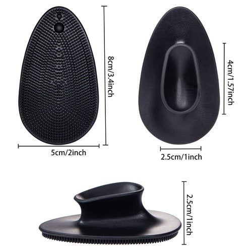 8 Pack Silicone Face Scrubber, Beomeen Facial Cleansing Brush Soft Silicone Facial Exfoliation and Massage Brush Blackhead Scrubber for Men and Women (Black)