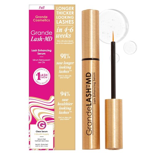Grande Cosmetics GrandeLASH-MD Lash Enhancing Serum - Peptide & Vitamin Infused for Fuller, Thicker Lashes - Ophthalmologist Tested, Cruelty-Free
