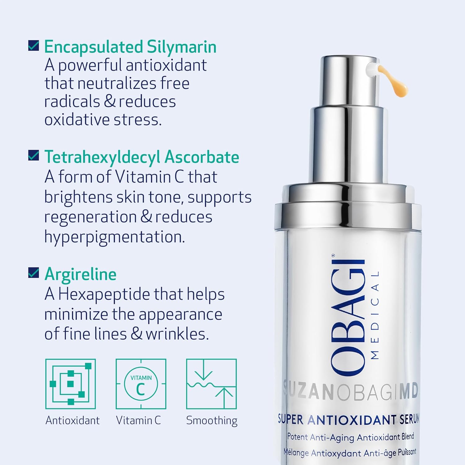 SUZANOBAGIMD Super Antioxidant Serum - Reduces Fine Lines & Wrinkles, Brightens Skin Tone - 1 oz