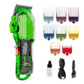 Tuanchuanrp Professional Hair Clippers for Men, Cordless Barber kit for Hair Cutting & Grooming, Hair Clippers Set for Barber Haircut with LED Display 8 Fade Taper Combs(Green)