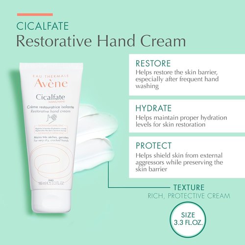 Avène Cicalfate Hand Cream - Intense Nourishing Lotion for Dry, Cracked Hands | 3.3 Oz