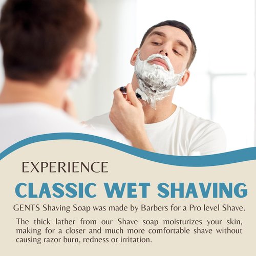 GENTS Men's Shaving Soap All Natural Enriched with Shea Butter and Glycerin, 3-Ounce Each, Variety Pack Pack of 5