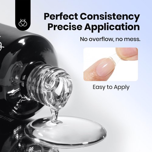 Beetles 15ml HEMA-Free Nail Glue Gel - TPO Free Super Strong Extension Glue for Nail Tips Clear Acrylic Nails, Clear Press On Nails, Gentle, Large Capacity, Salon Art DIY Home Need U V Light Cured