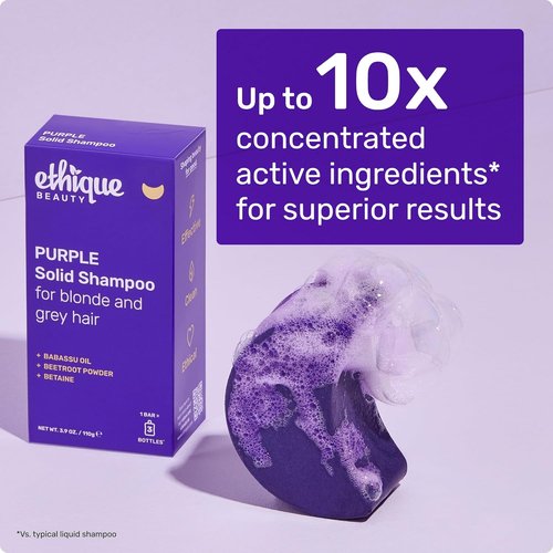 Ethique Purple Shampoo Bar - Tones Brassy Hair, Plastic-Free & Vegan, 3.88 oz | Formerly Tone It Down