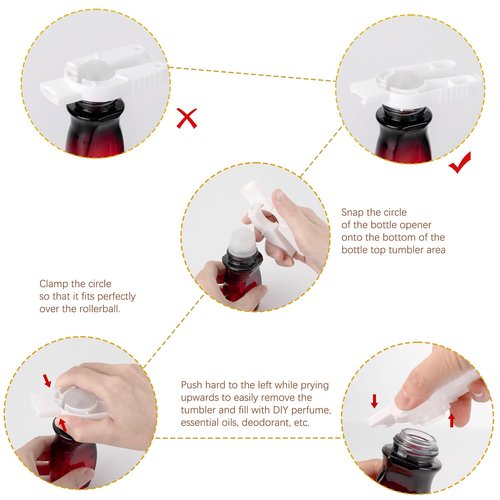 JIUWU 3 Pack 50ml Empty Glass Roller Bottles for Essential Oils, Perfume, Cosmetics with Plastic Roller Ball and Screw Cap, Leak Proof Refillable Deodorant Containers