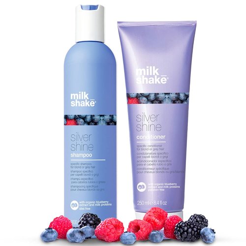 milk_shake Silver Shine Purple Shampoo 10.1 Fl Oz | Conditioner 8.4 Fl Oz - Blonde Hair Care for Brassy Tones