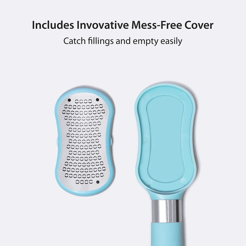 ZMOI Premium Foot File – 2-in-1 Callus Remover for Feet with Dead Skin Storage – for Dry, Cracked Heels, Hard Skin – High-Grade Stainless Steel Foot Scraper - 1 Count