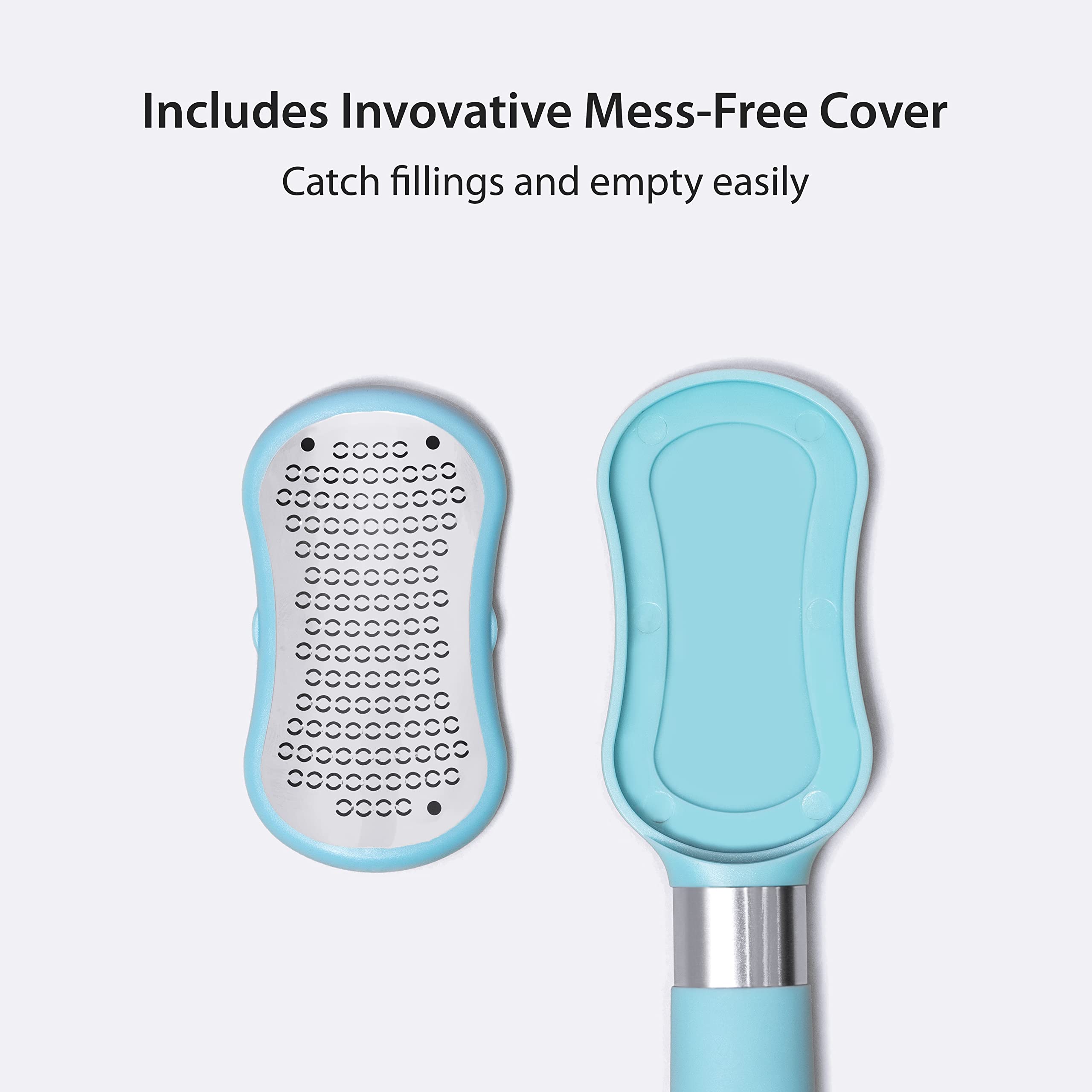 ZMOI Premium Foot File – 2-in-1 Callus Remover for Feet with Dead Skin Storage – for Dry, Cracked Heels, Hard Skin – High-Grade Stainless Steel Foot Scraper - 1 Count