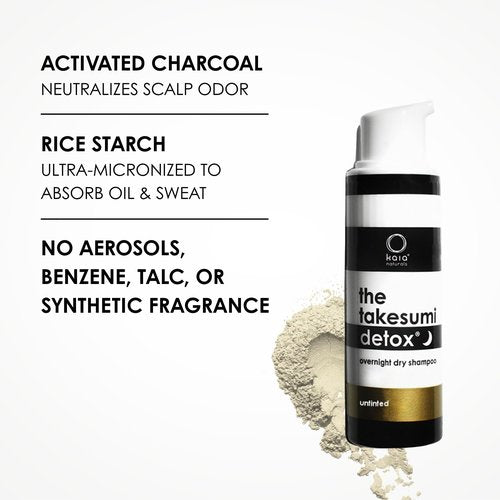 Kaia Naturals the takesumi detox® the dry shampoo – Untinted, Charcoal-Powered, Non-Aerosol, Talc-Free, Natural Scalp Refresh Powder 25g/0.8oz