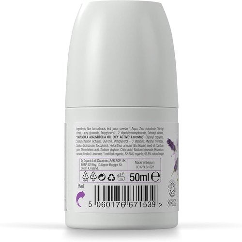 Dr Organic Lavender Deodorant - Natural Odor Protection | 3.38 oz | Soothing & Refreshing Scent