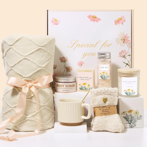 Gift Basket for Women – Sympathy & Thinking of You, Spa Self Care Care Package, Valentine’s Day Birthday Gifts for Mom Sister Wife, Get Well Surgery Postpartum Cheer Up Gifts