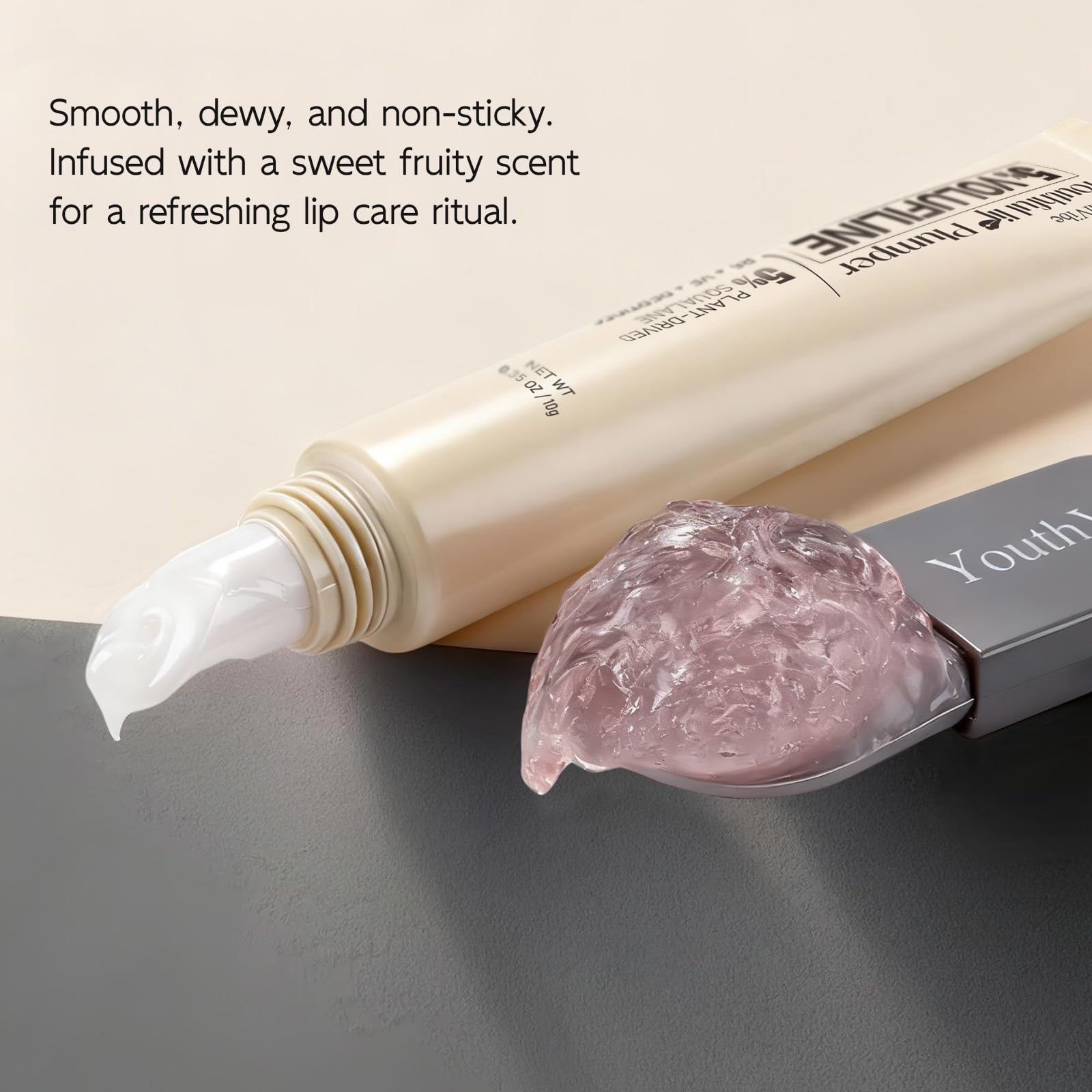 YouthVibe 5% Volufiline Lip Plumper, Nourishing & Anti Aging Over Time with Squalane, Shea Butter, Collagen, Peptide & PDRN - No Burning, No Tingling for Gentle Daily Plumping